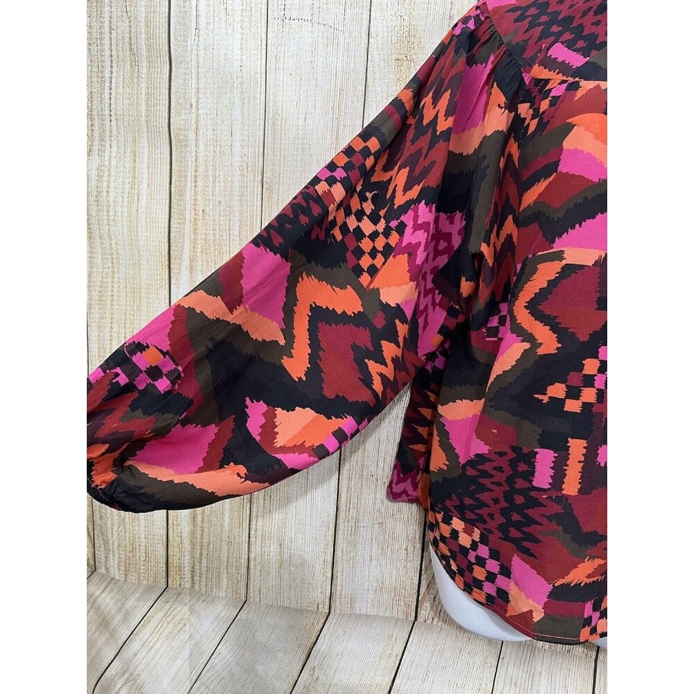 LaRoque Bailey Top Sz L Multicolor Geometric‎ Colorful Abstract Boho Artsy Indie - Picture 5 of 10